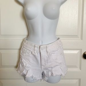 Express white distressed shorts. Size 00